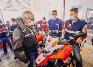 Cícero Lucena renova frota do Samu com entrega de oito novas motolâncias