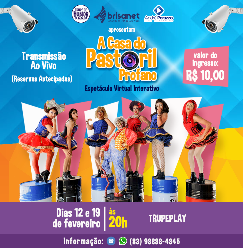 Rindo em Casa: continua sexta (12) o sucesso do espetáculo online A Casa do Pastoril Profano