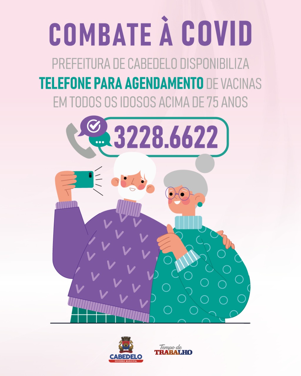 Cabedelo realiza agendamentos para vacina contra a Covid-19 em idosos acima de 75 anos