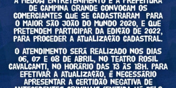 Prefeitura e Medow iniciam, nesta quarta-feira, recadastramento de comerciantes para O Maior São João do Mundo 2022