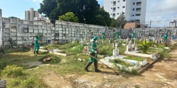 Emlur finaliza serviços de zeladoria nos cemitérios públicos para o Dia dos Pais