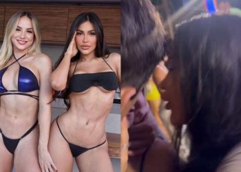 Flay e Gabi Martins beijam muito em evento de Carlinhos Maia