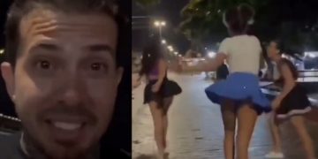 Assista: Arthur Urso leva “esposas” para passear sem roupa íntima na orla de João Pessoa