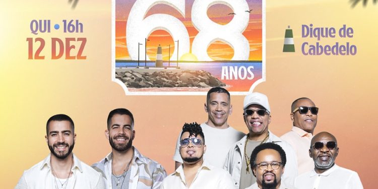 Cabedelo vai celebrar 68 anos de emancipação da cidade com shows da banda Revelação e da dupla Rafa e Pipo