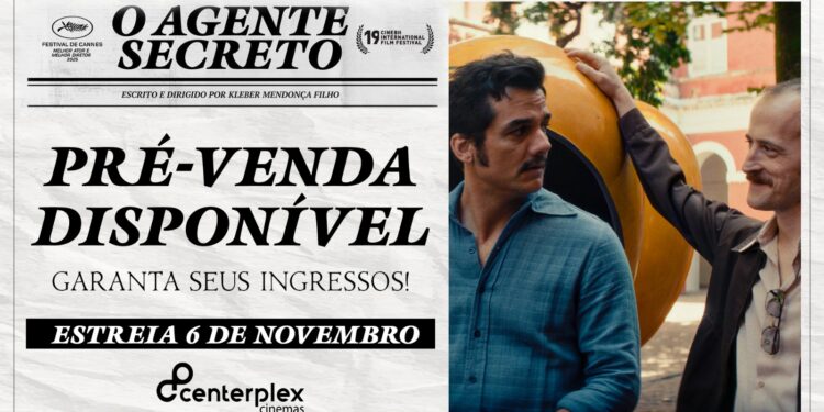Pré-venda de “O Agente Secreto”, novo filme de Kleber Mendonça Filho, começa no Centerplex do Mag Shopping
