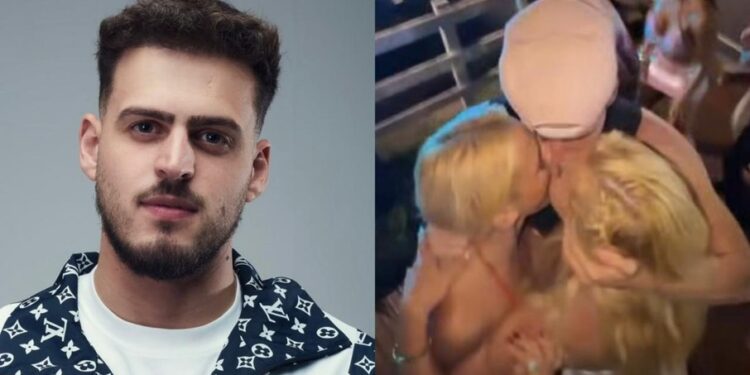 Jon Vlogs dá beijo triplo em gêmeas no “Rancho do Maia”