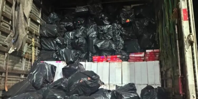 PRF-PB apreende mais de 25 mil pacotes de cigarros contrabandeados; condutor tenta fugir a pé